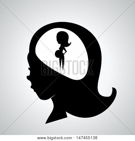 Head. Icon. pregnancy. child. Flat illustration. Vector