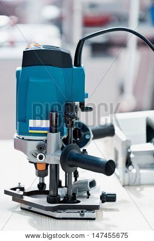 New tiltable multirouter machine, color image, close up