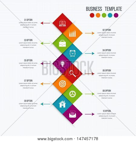 Vector infographic design 10 options. Stock illustration