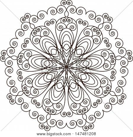 Mandala. Vintage decorative elements. Hand drawn background. Mehndi art design. Ornamental round element