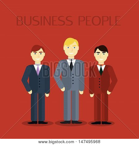 Business Man Male Portrait Flat Design. Business people Vector