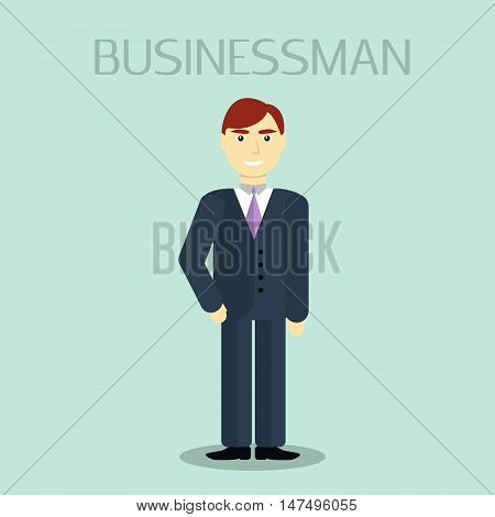 Business Man Male Portrait Flat Design. Business people Vector