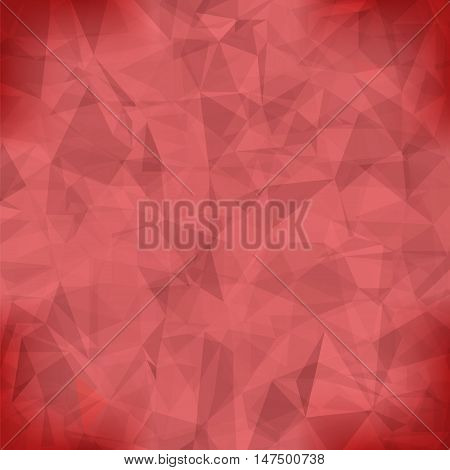 Red Light Polygonal Mosaic Background. Business Design Templates. Triangular Geometric Pattern