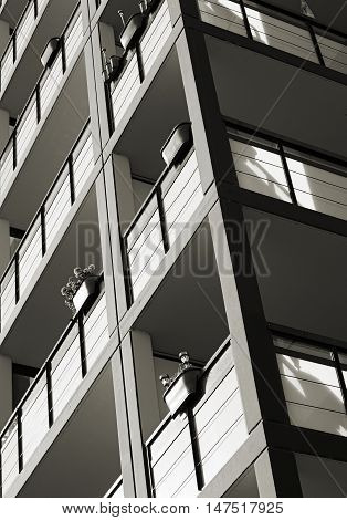 Facade of a residential building in downtown Magdeburg