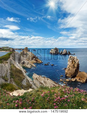 Sunshiny Arnia Beach Coastline Landscape.