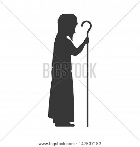 saint joseph silhouette. holy family christmas symbol. vector illustration