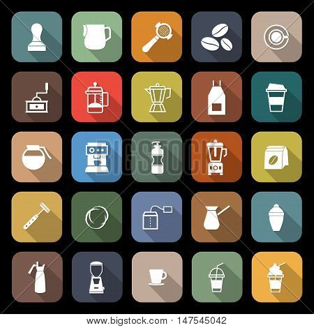Barista flat icon with long shadow, stock vector