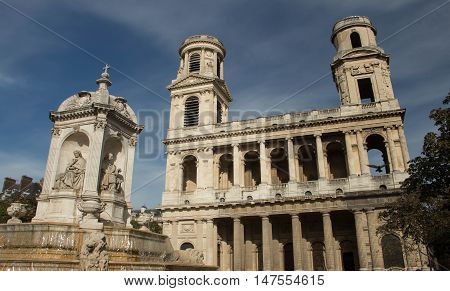 The Saint Sulpice is a Roman Catholic church in Paris on the east side of the place Saint Sulpice in the Luxembourg quarter of the 6th arrondissement.It is the second largest church in the city.