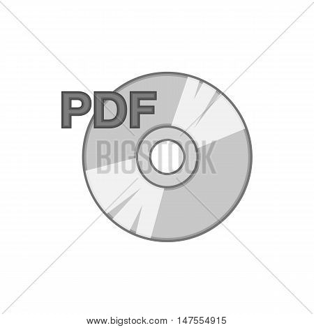 PDF book icon in black monochrome style isolated on white background. Reading symbol vector illustration