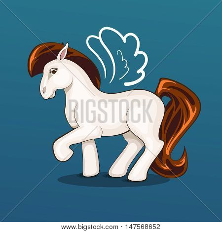 Illustration of beautiful write cute pony vector