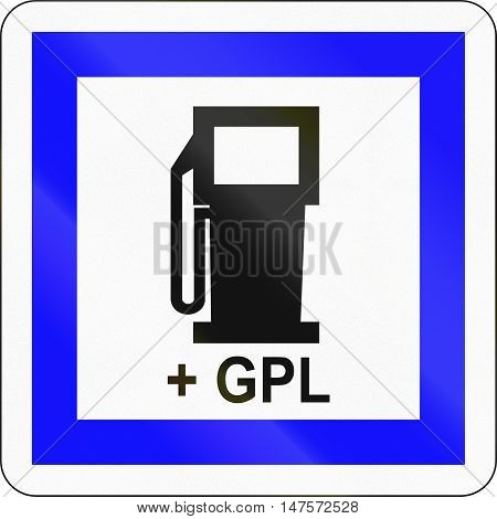 Road Sign Used In France - Petrol Station With Lpg