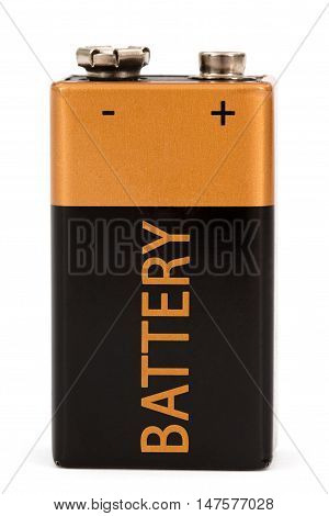 One square battery isolated on white background