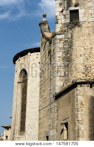 Girona (Gerona Catalunya Spain): gothic church of Sant Feliu exterior