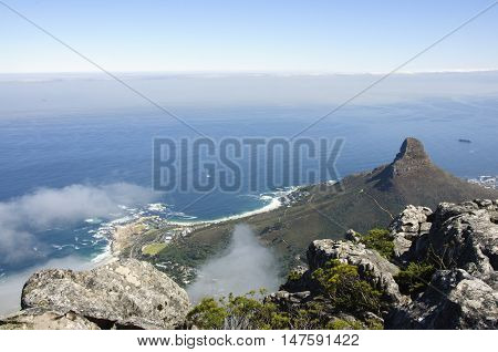 The seaside scenery in the mist,Capetown,South Africa