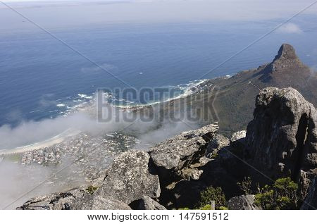 The seaside scenery in the mist,Capetown,South Africa