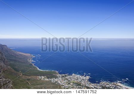 The seaside scenery with blue skyt, Capetown, South Africa