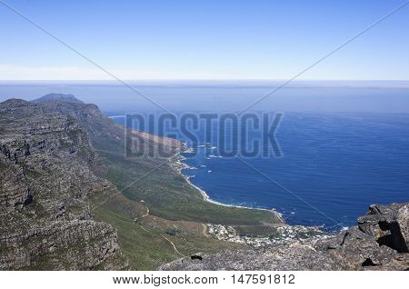 The seaside scenery with blue skyt, Capetown, South Africa