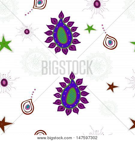 Seamless pattern of large and small items.