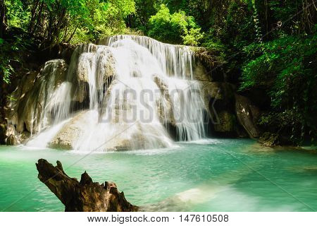 Huay Mae Kamin Waterfall in Khuean Srinagarindra National Park Kanchanaburi Province