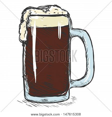 Vector Color Sketch Tankard Of Beer