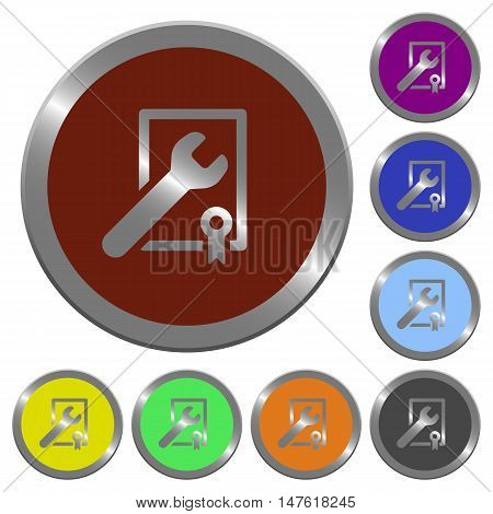 Set of color glossy coin-like award winning support buttons