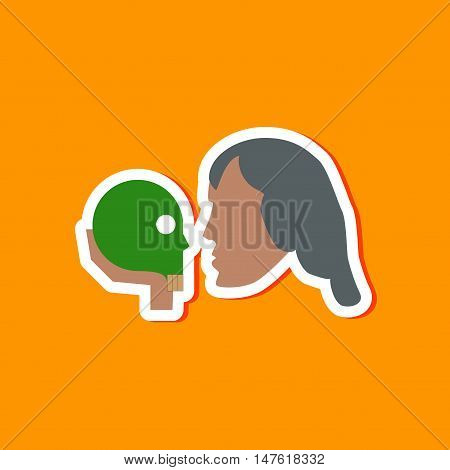 paper sticker on stylish background of Hamlet