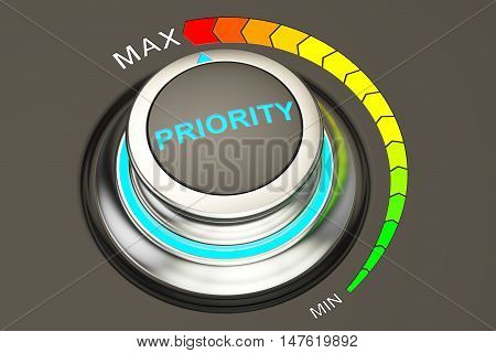 Highest level of priority concept 3D rendering