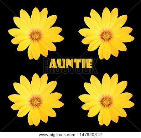 Abstract creative floral auntie greeting card scene