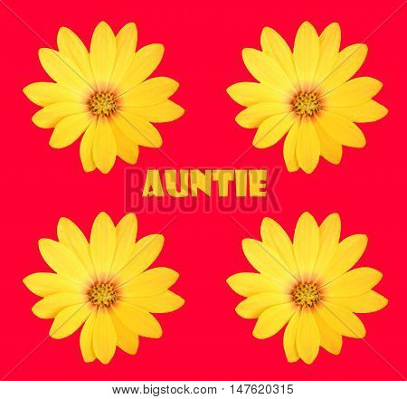 Abstract creative floral auntie greeting card scene