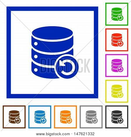 Set of color square framed undo database changes flat icons