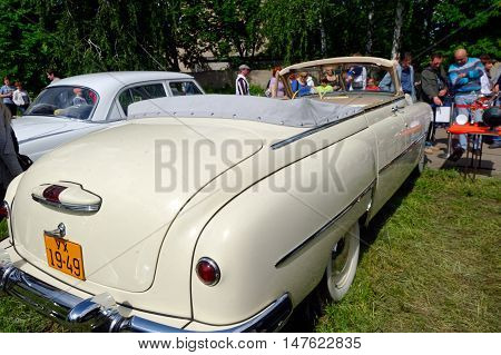Kharkiv Ukraine - May 22 2016: Soviet retro car phaeton GAZ-12 (ZIM) manufactured in 1949 is presented at the festival of vintage cars Kharkiv Retro Rally - 2016 in Kharkiv Ukraine on May 22 2016