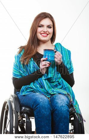 Smiling Disabled Lady.