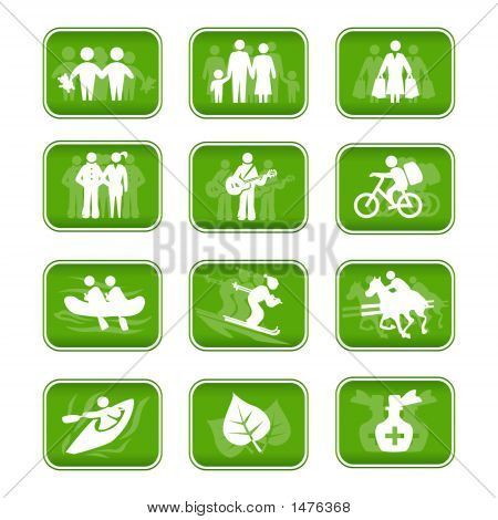 Ikony rodinné cestování a Sport