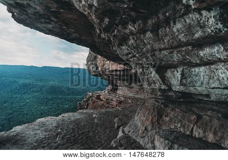 Cliff Eagle shelf in summer season Mezmay Krasnodar region Russia