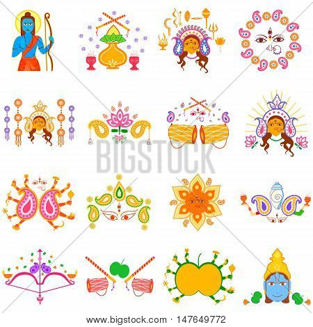 Vector design of India festival Happy Dussehra background