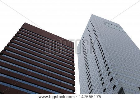 high business skyscraper isolated on a white background and have clipping paths.