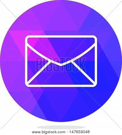 Modern Low Poly Mail Icon with Long Shadow