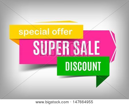 Super sale bannerdesign. Discount poster vector illustration