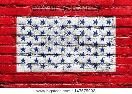 Flag Of Goldfield, Colorado, Usa, Painted On Brick Wall
