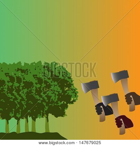 Stop cutting down live trees. protect nature
