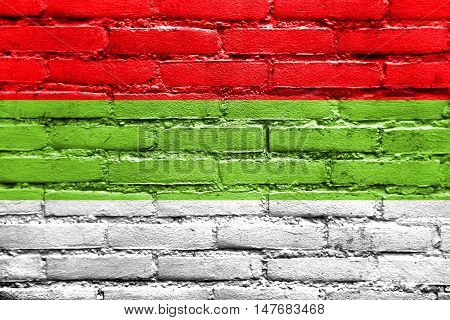Flag Of Ipiales, Colombia, Painted On Brick Wall