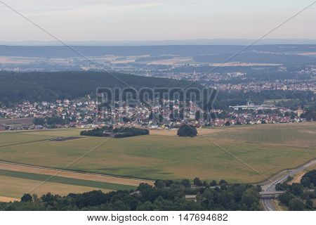 aerial view of Fronberg - Schwandorf in bavaria