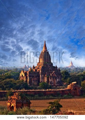 Bagan Archaeological Zone, Myanmar. Bagan's prosperous economy built over 10000 temples between the 11th and 13th centuries