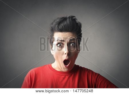 Shocked spellbound woman