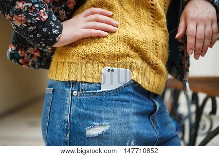 Dual Lens Camera Phone In Jeans Pocket