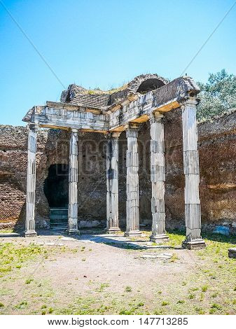 Hdr Villa Adriano Ruins In Tivoli