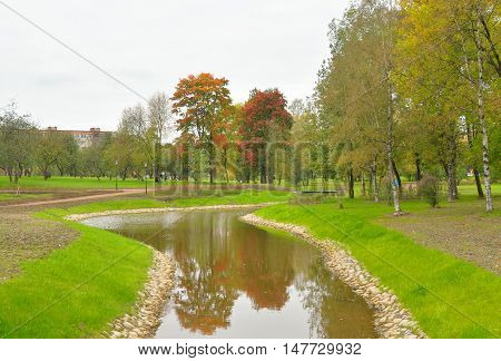 Park Kurakina Dacha early autumn in St.Petersburg Russia.