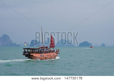 Tourist speedboats at the Bali Hai pier in Pattaya Thailand