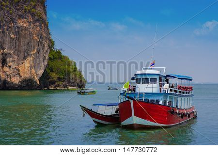 Tourist boat at the Bali Hai pier in Pattaya Thailand