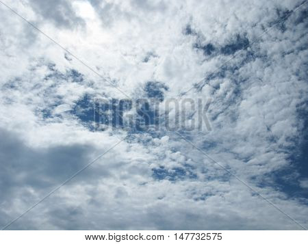 The clouds in the sky. Clouds on blue sky. Sky with clouds. Clouds background. Sky background. Nature.
